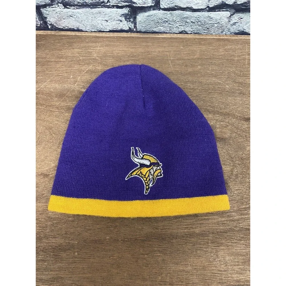 Minnesota Vikings Reebok Team Apparel Boys 4-7 Beanie Hat Acrylic